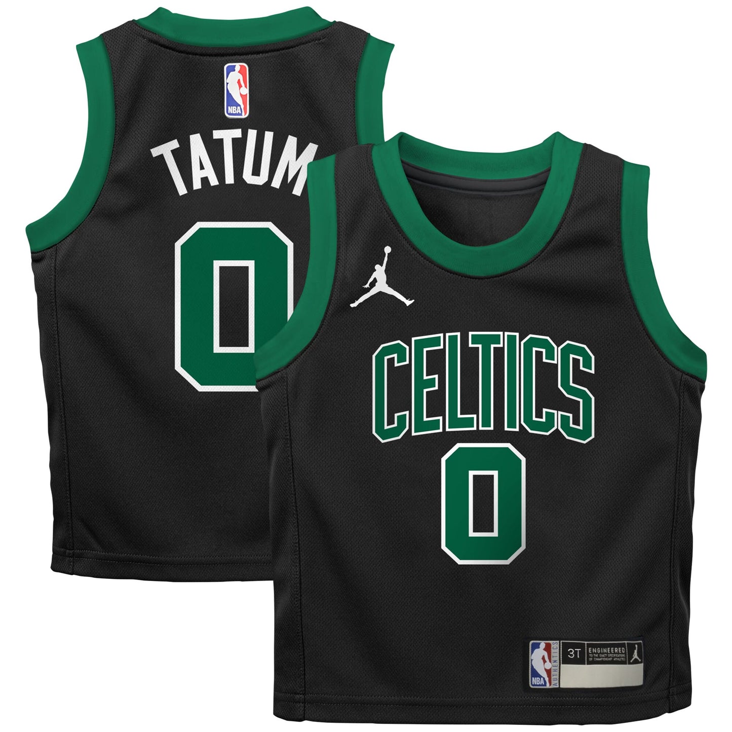 Jayson Tatum Boston Celtics Jordans Brand Preschool 2022/23 Replica Jersey - Statement Edition - Black
