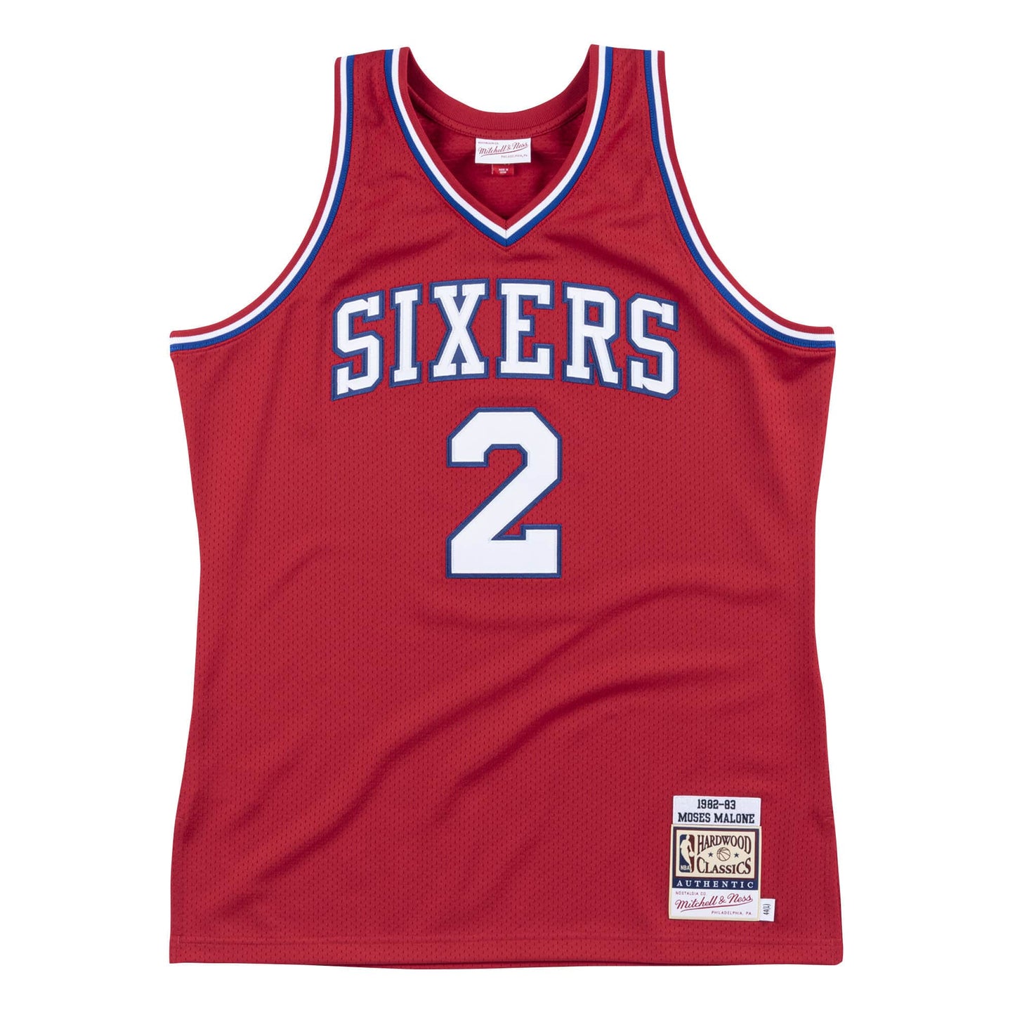 Authentic Jersey Philadelphia 76ers 1982-83 Moses Malone
