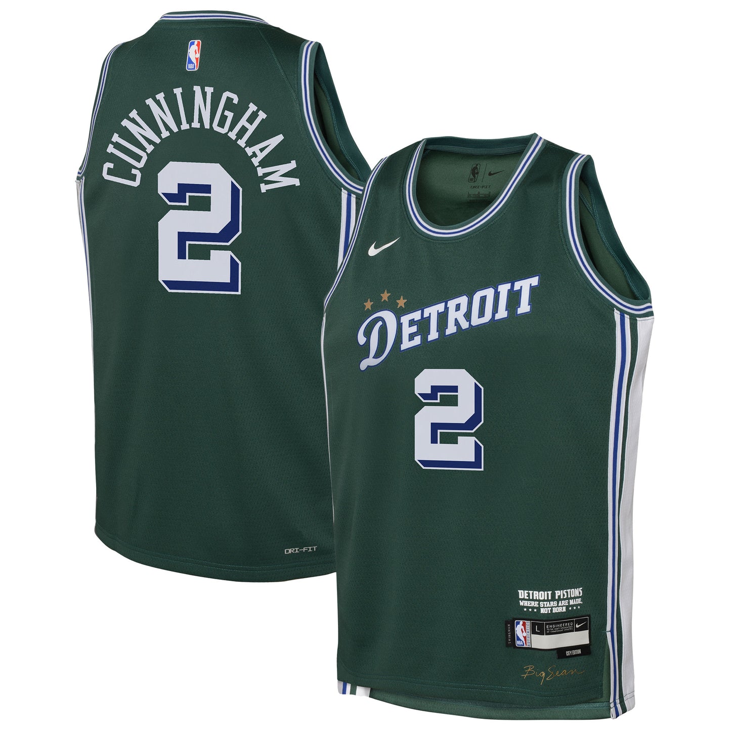 Cade Cunningham Detroit Pistons Nike Youth 2022/23 Swingman Jersey - City Edition - Green