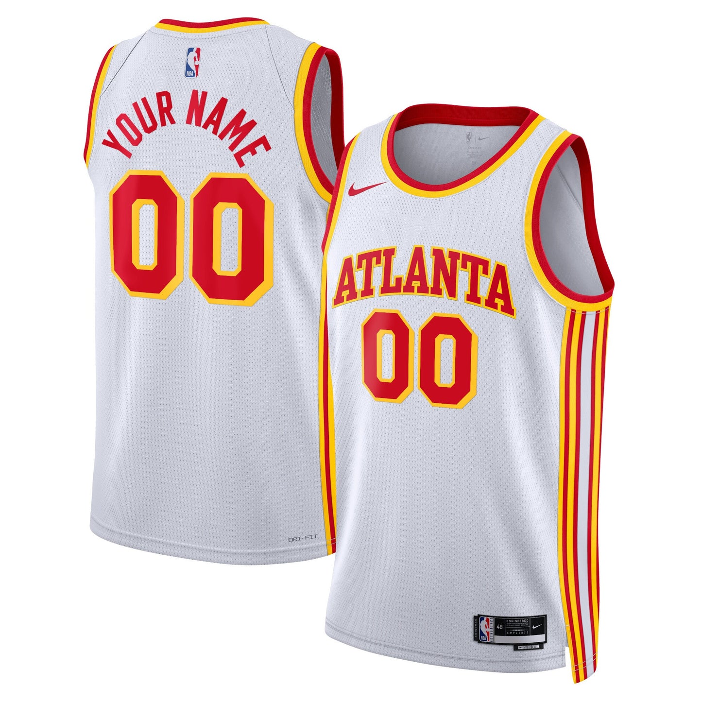 Atlanta Hawks Nike Unisex Swingman Custom Jersey White - Icon Edition