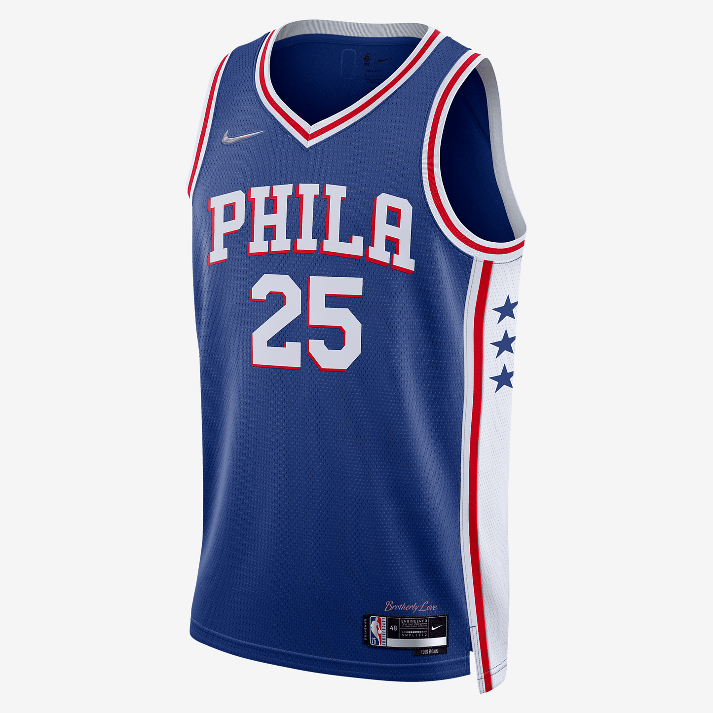 Philadelphia 76ers Diamond Icon Edition Nike Dri-FIT NBA Swingman Jersey - Rush Blue/White