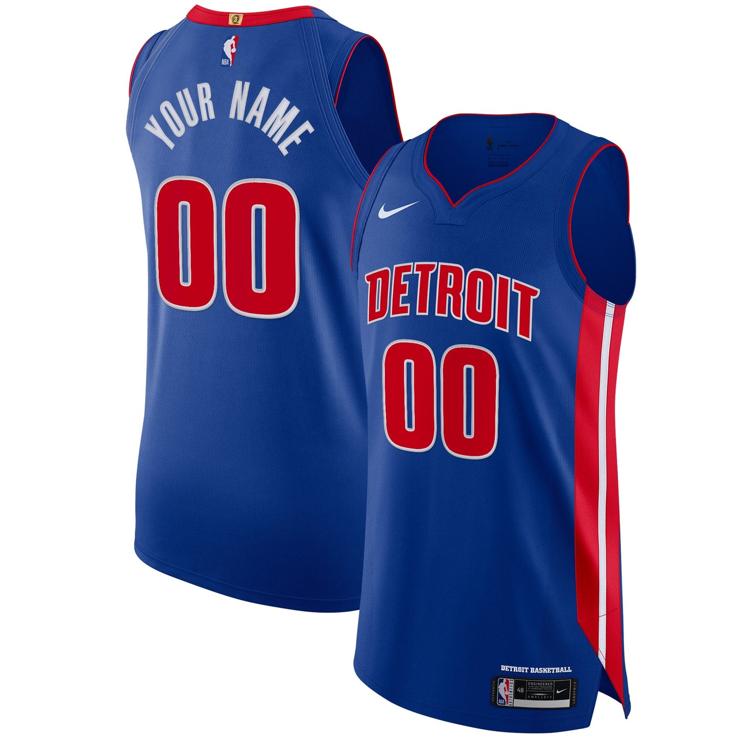 Detroit Pistons Nike Authentic Custom Jersey Blue - Icon Edition