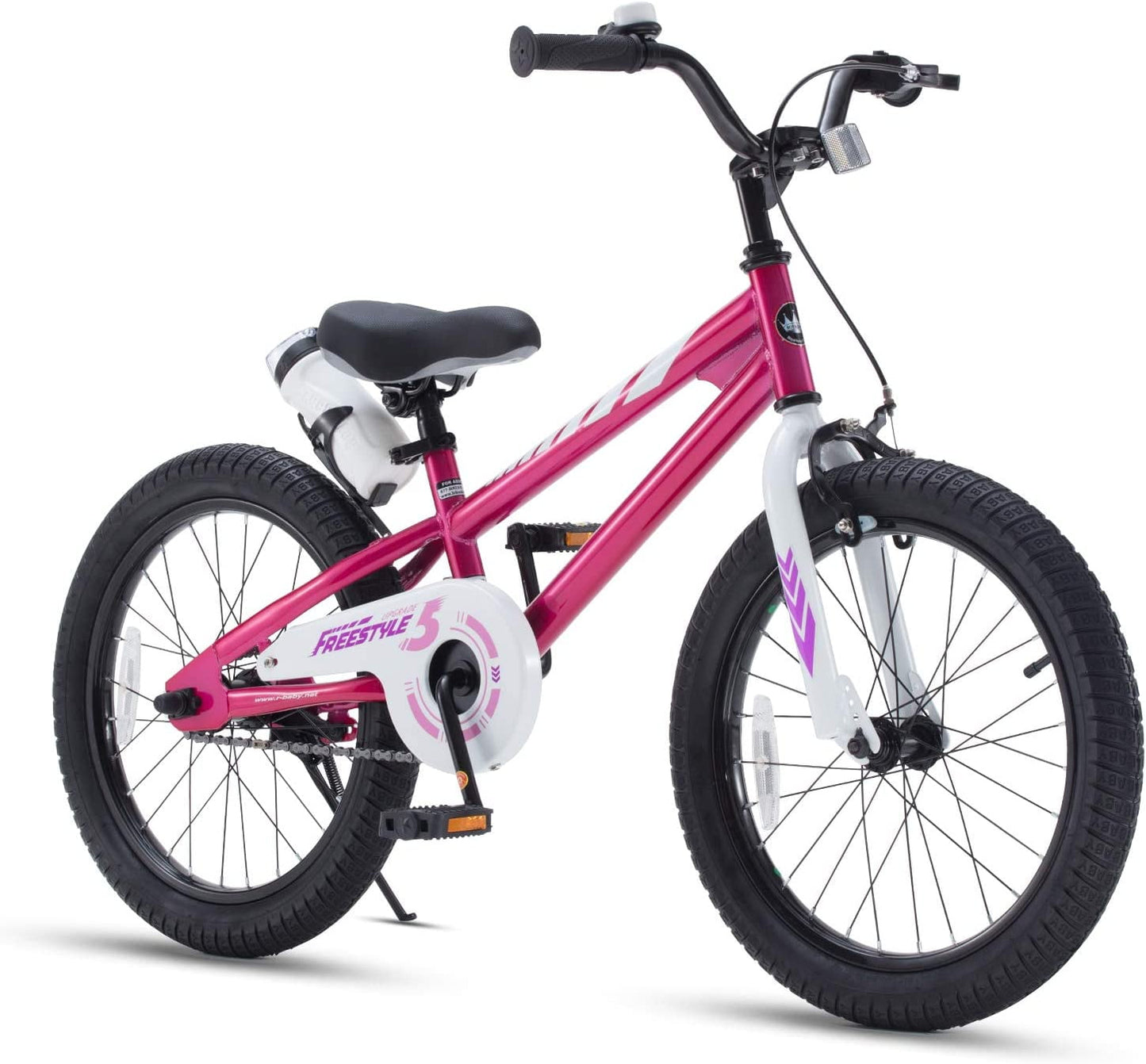 Royalbaby Freestyle Green 14 In. Kids Bike Boys and Girls Bike with Training wheels and Water Bottle