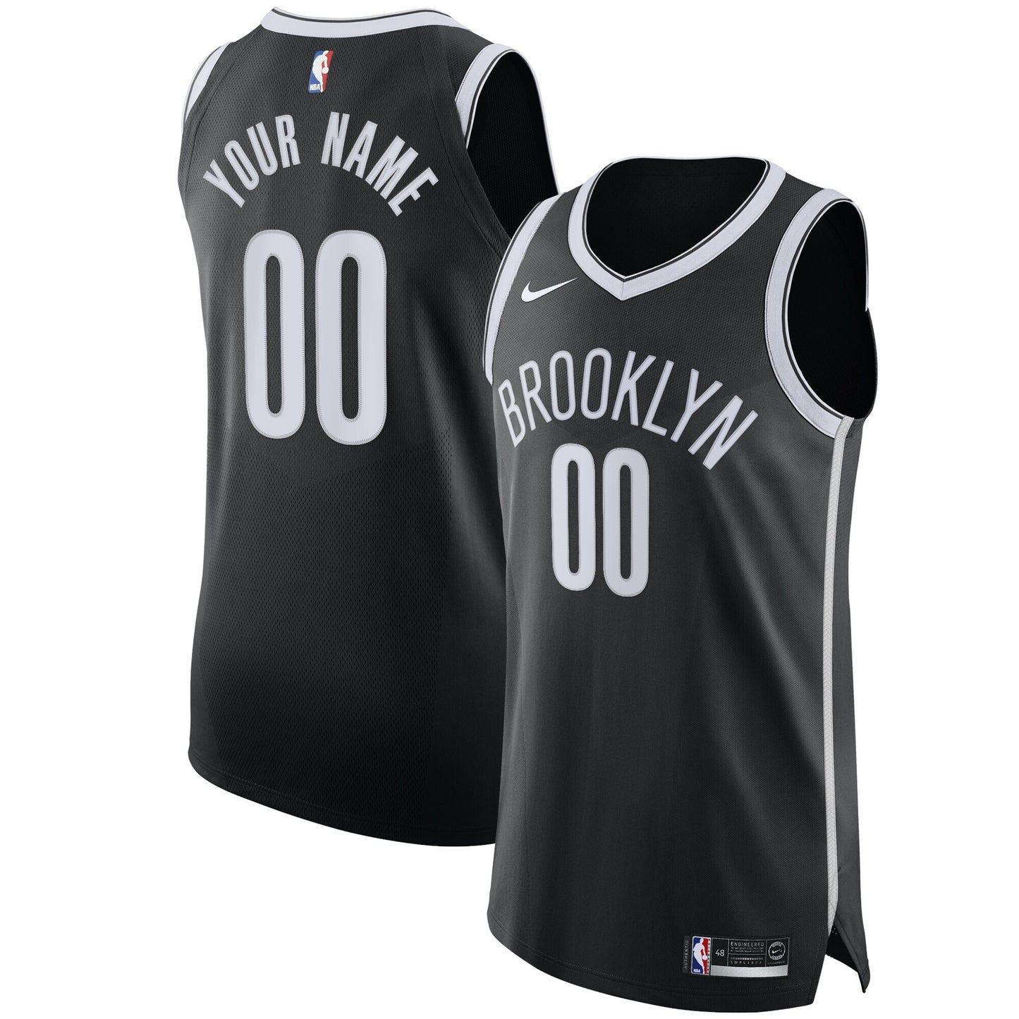 Brooklyn Nets Nike 2020/21 Authentic Custom Jersey Black - Icon Edition