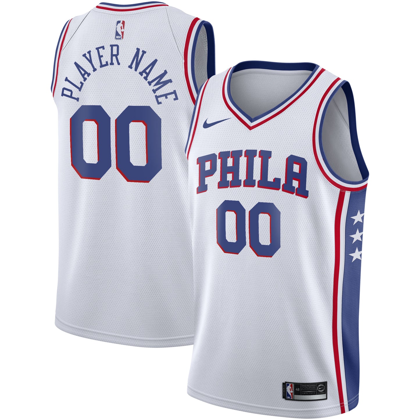 Philadelphia 76ers Nike 2020/21 Swingman Custom Jersey - Association Edition - White