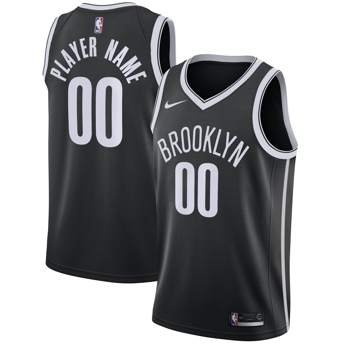 Brooklyn Nets Nike 2020/21 Swingman Custom Jersey - Icon Edition - Black