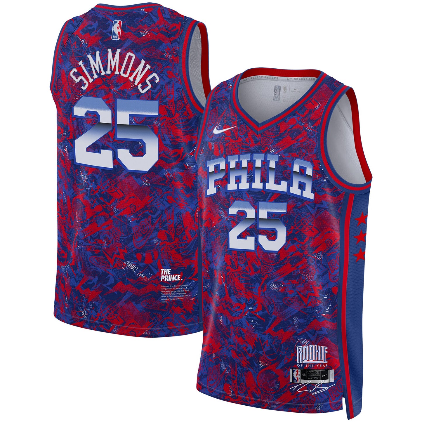 Ben Simmons Philadelphia 76ers Nike Select Series Rookie of the Year Swingman Jersey - Royal/Red
