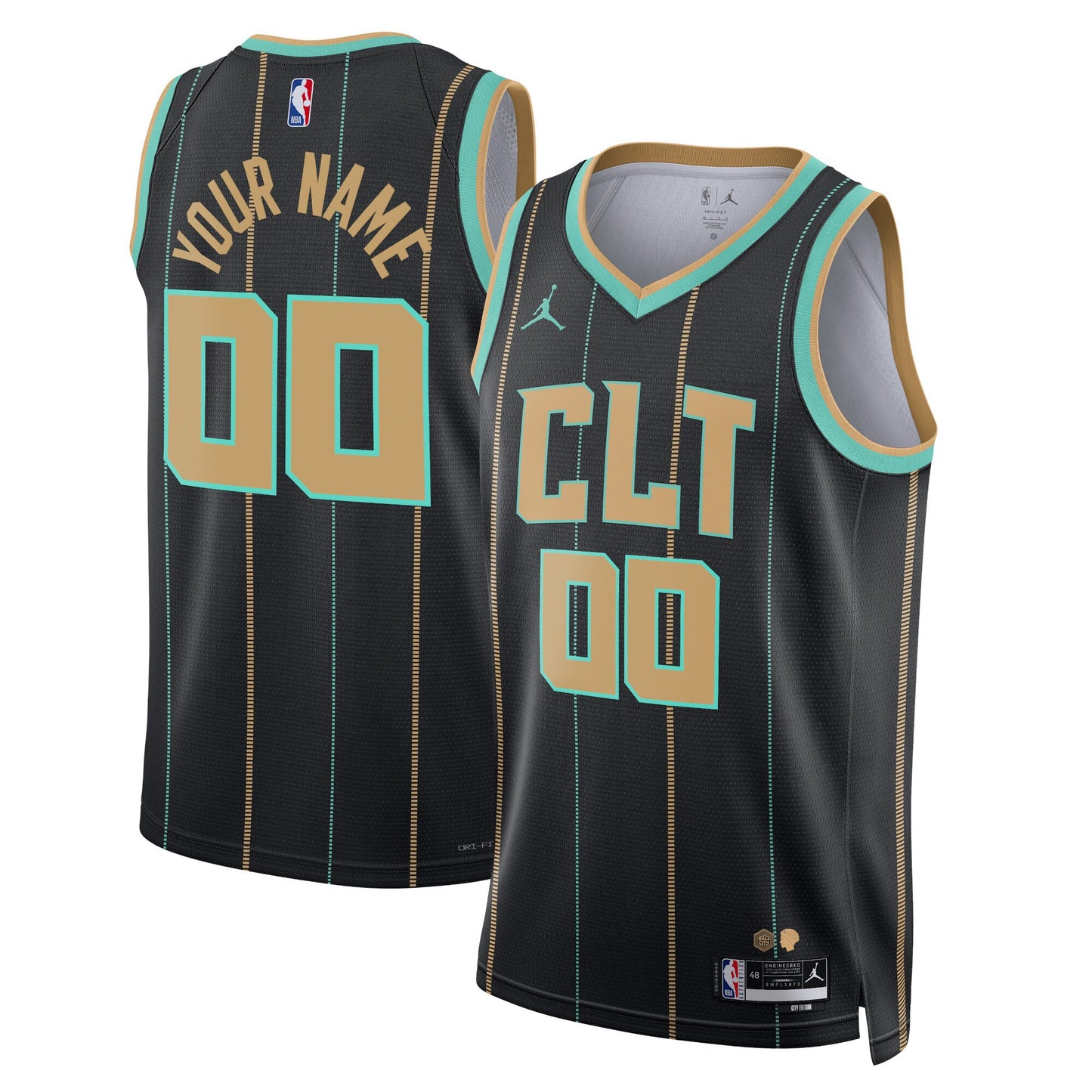 Charlotte Hornets Jordans Brand Unisex 2022/23 Swingman Custom Jersey - City Edition - Black