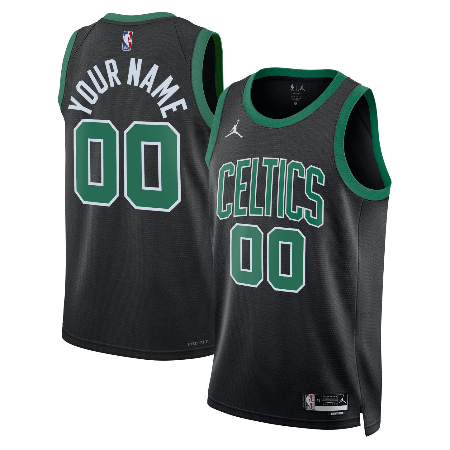 Boston Celtics Jordans Brand Unisex 2022/23 Swingman Custom Jersey - Statement Edition - Black
