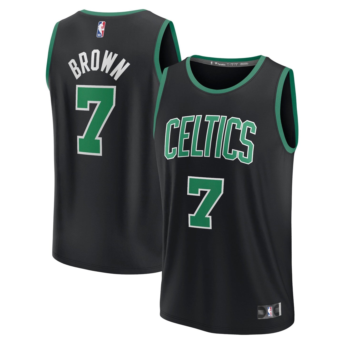 Men's Fanatics Branded Jaylen Brown Black Boston Celtics Fast Break Replica Player Jersey - Statement Edition